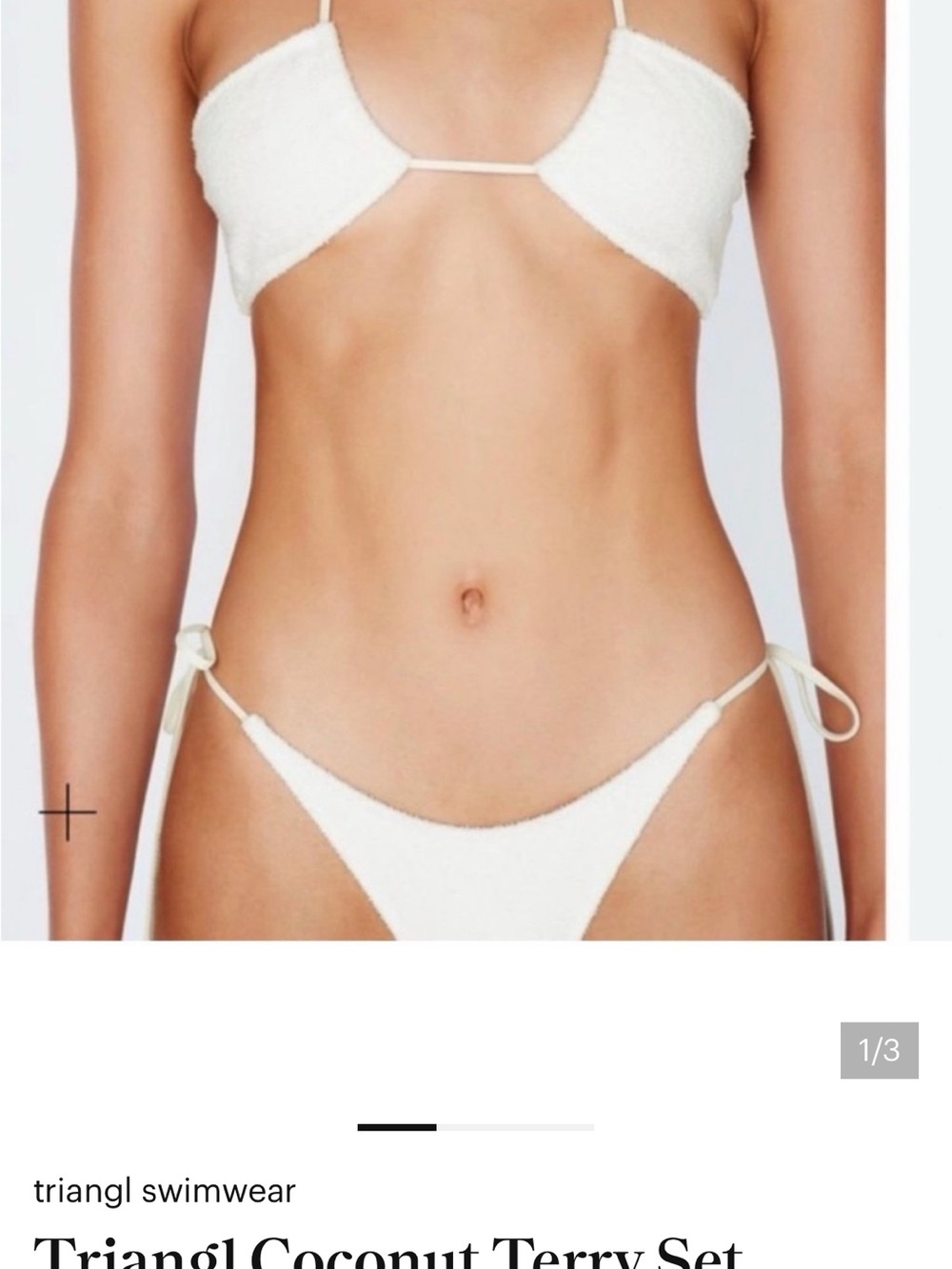 triangl swimwear white coconut terry bikini set